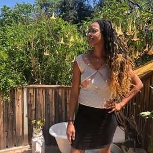 Vintage Beaded Top Sm